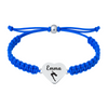 blue swim bracelet with engraved stainless charm