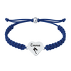 Navy blue swim rope bracelets with engraved heart charms