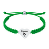 Green rope bracelet with swim heart charm