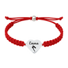 red rope bracelet with personalized swimmer charm