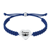 navy blue rope swim bracelet with stainless steel heart charm