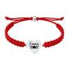 Red swim bracelet with heart-shaped swimmer charm