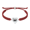 Burgundy red rope bracelet with swimmer engraving