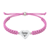 Light pink bracelet with tennis design engraved on stainless steel heart charm