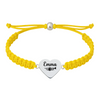 Yellow bracelet featuring personalized trumpet heart charm