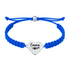 Royal blue bracelet with adjustable slip knot and trumpet heart charm