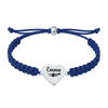 Navy blue bracelet with stainless steel engraved trumpet charm labeled