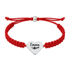 Bright red bracelet with stainless steel trumpet engraved charm