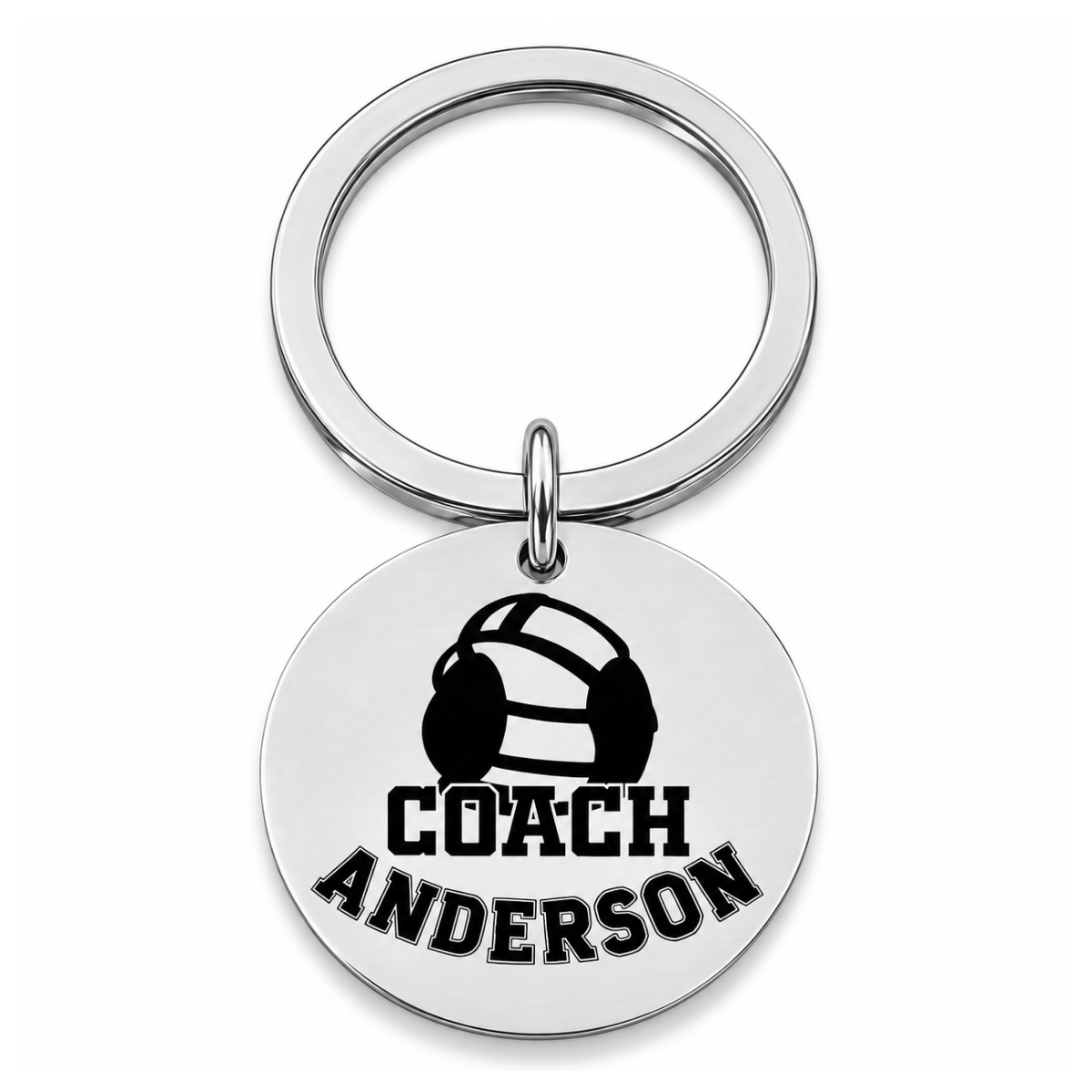 Personalized Engraved Wrestling Coach Keychain - Round - Pick Style