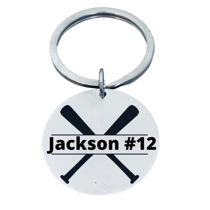 Personalized Engraved Baseball Keychain