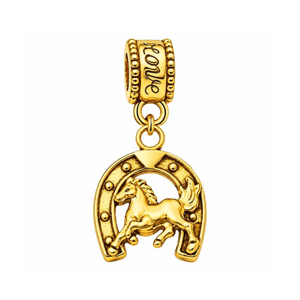 Equestrian Charm Bead - Gold