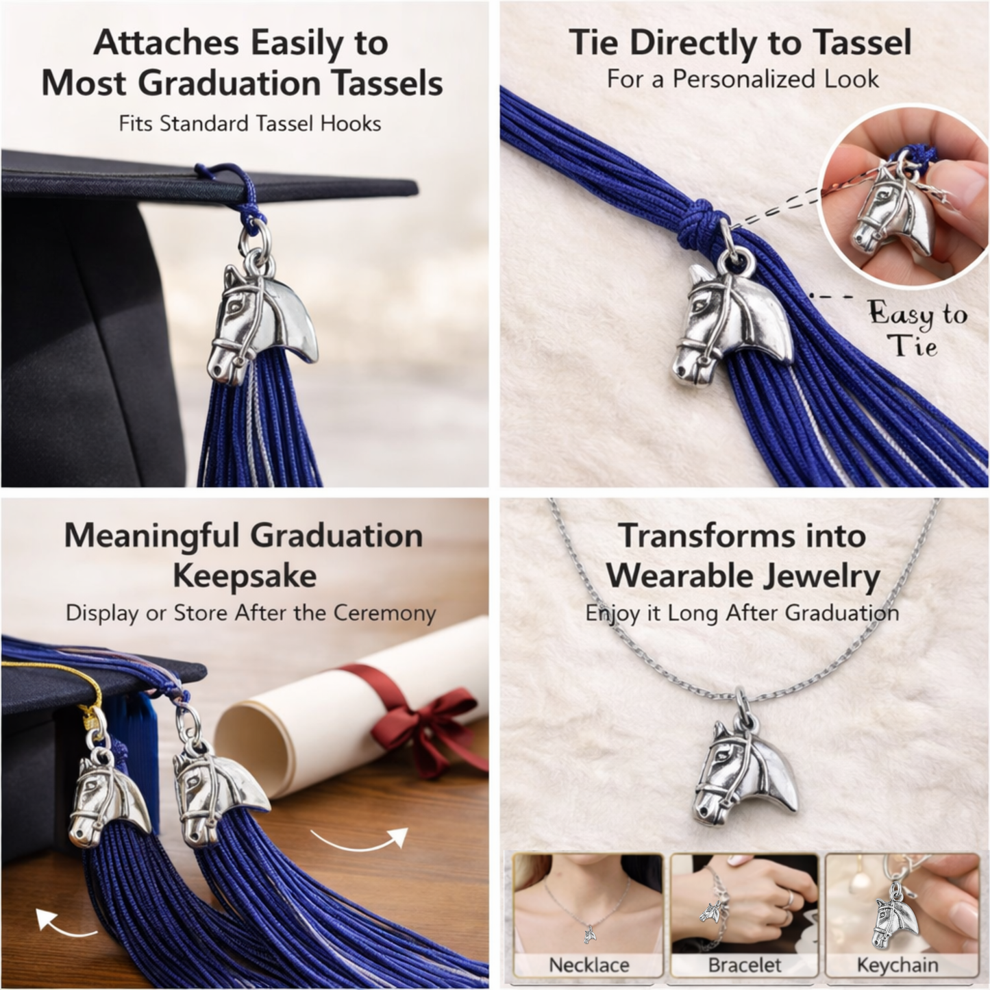 Equestrian Graduation Tassel Charm