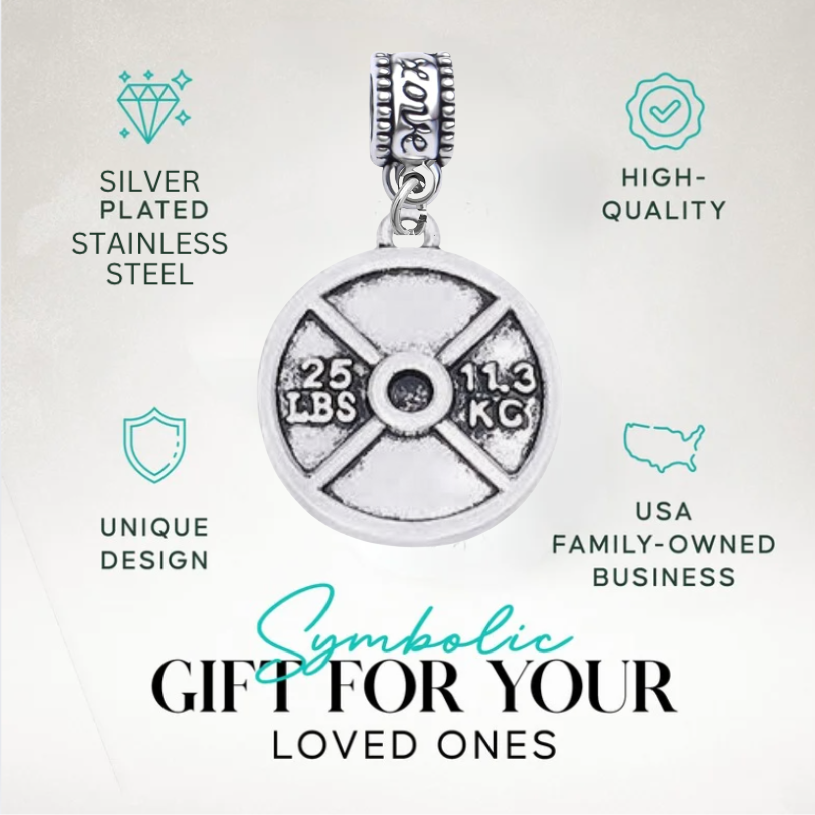 Weight lift Charm Bead - Pick Style