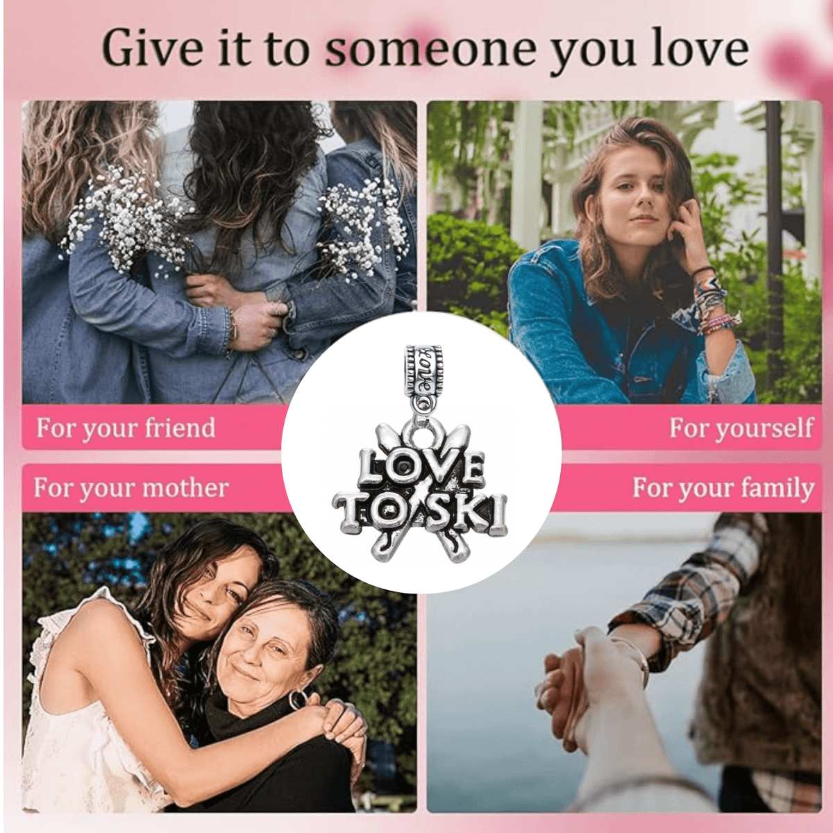 Love Ski Charm Bead - Pick Style