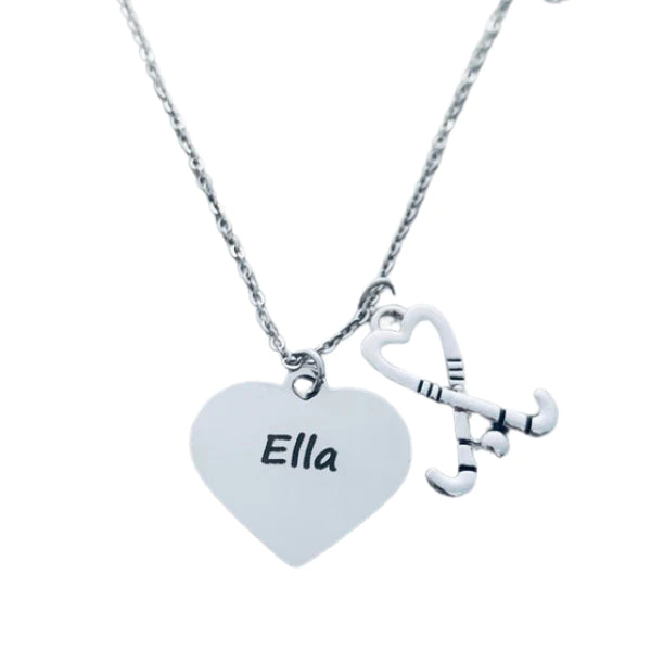 Engraved Personalized Field Hockey Necklace