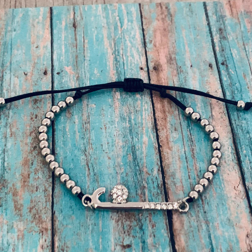 Field Hockey Adjustable Beaded Bracelet