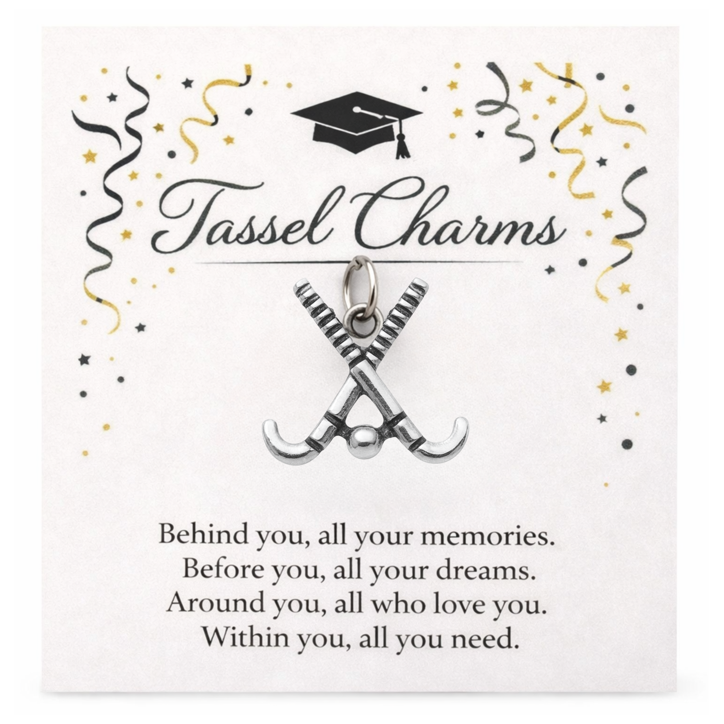 Field Hockey Graduation Tassel Charm