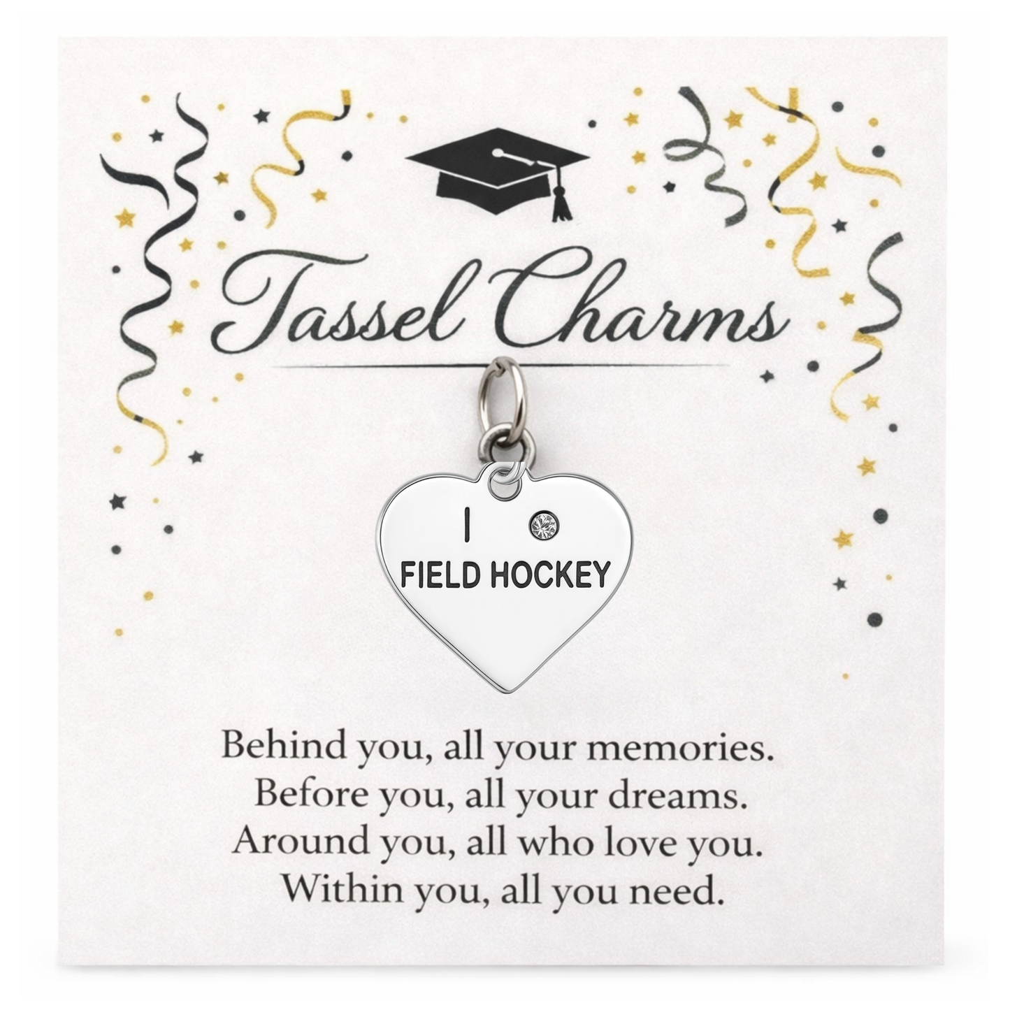 Field Hockey Graduation Tassel Charm