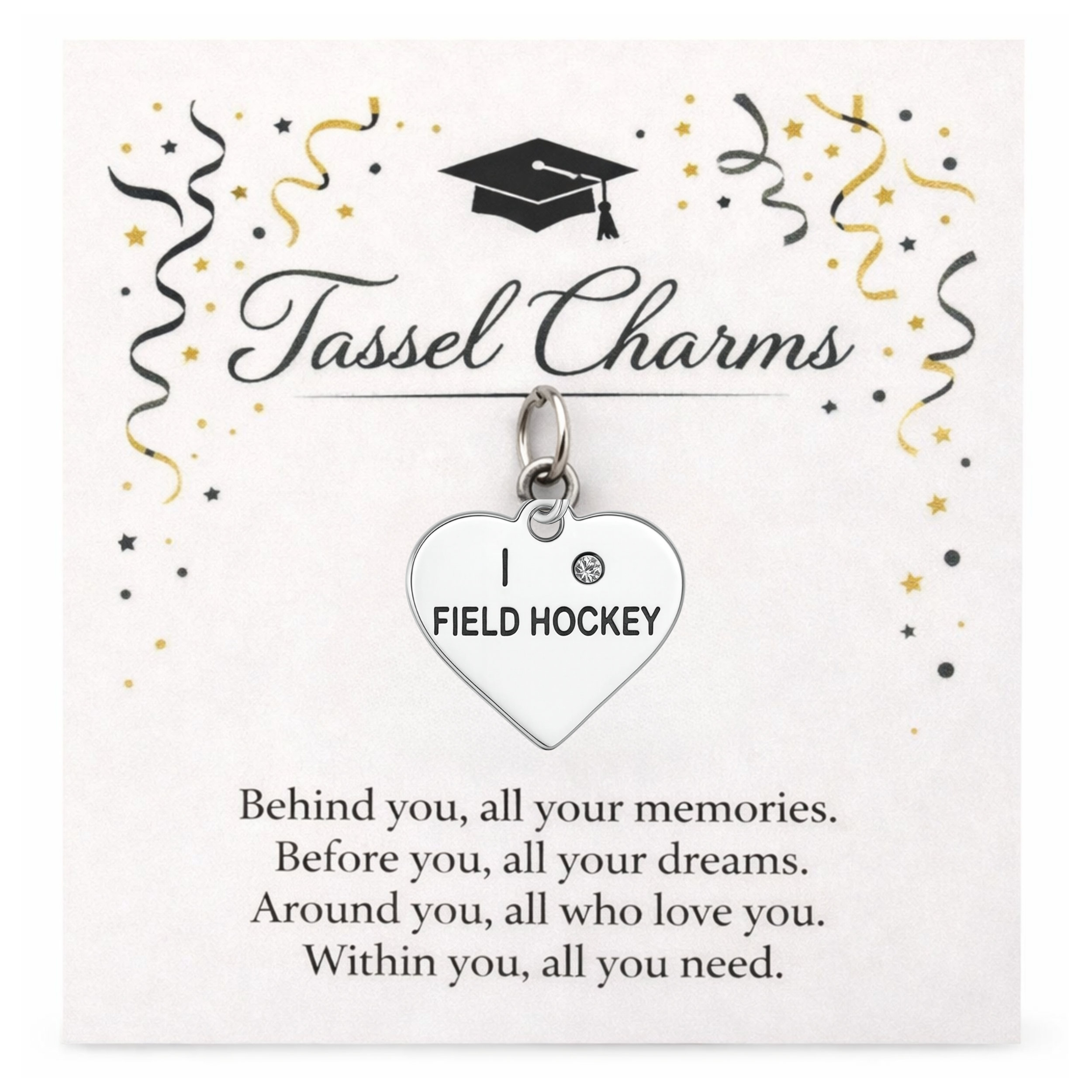 Field Hockey Graduation Tassel Charm