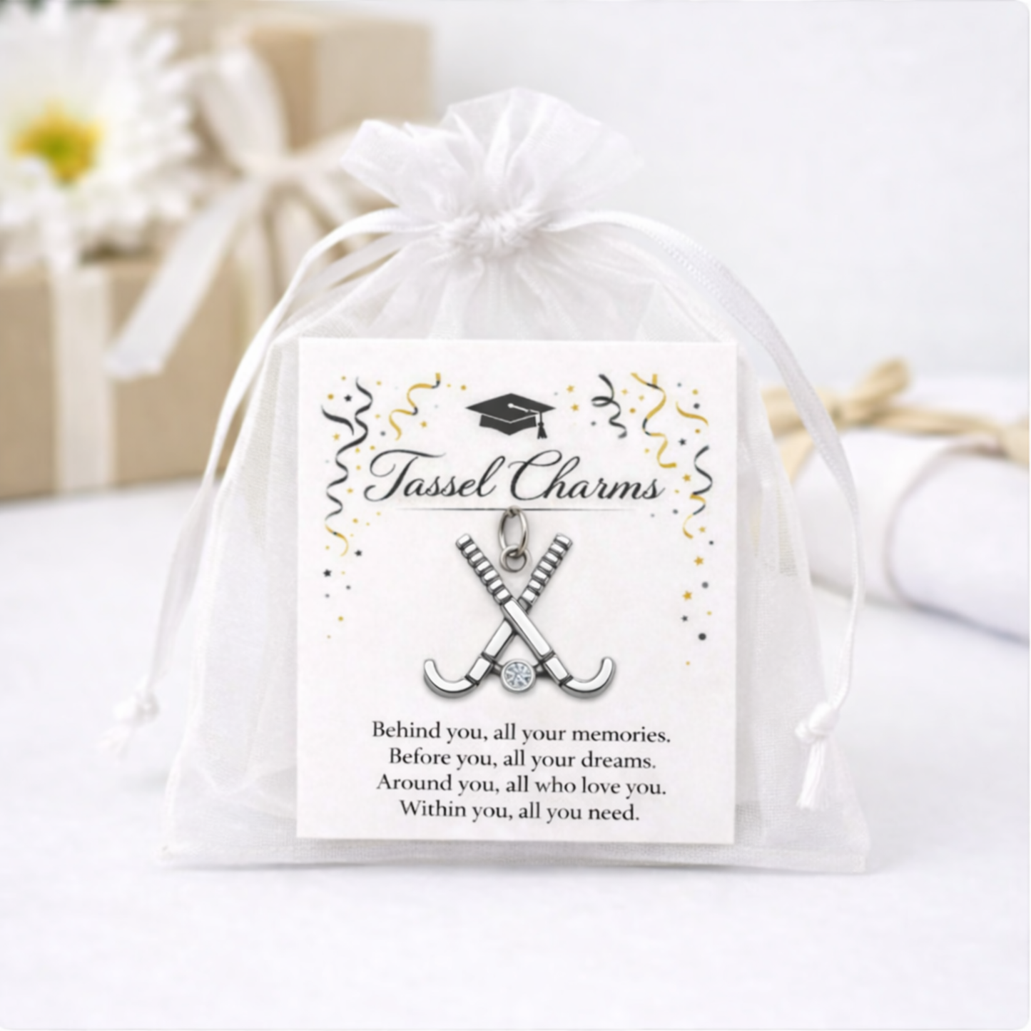 Field Hockey Graduation Tassel Charm