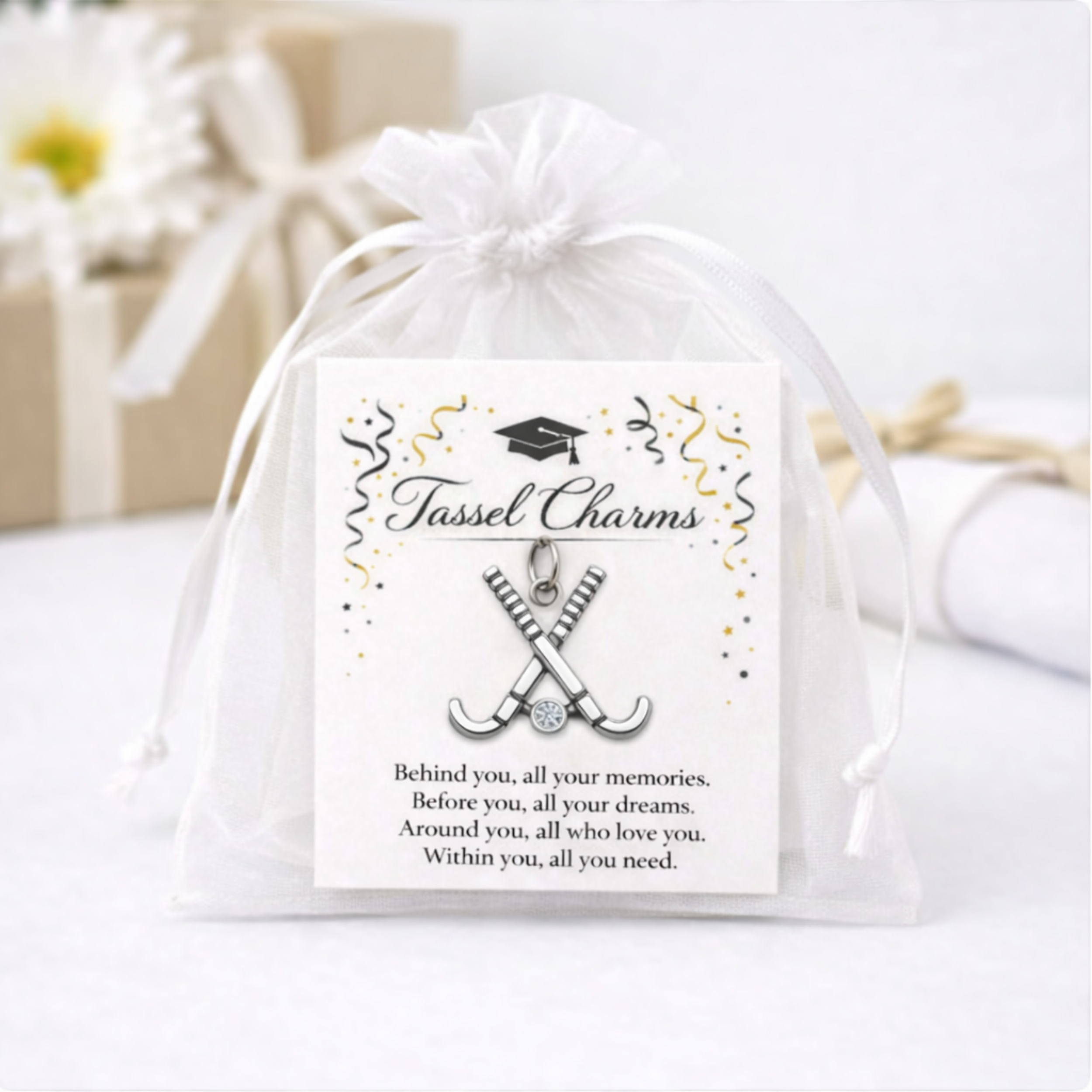 Field Hockey Graduation Tassel Charm