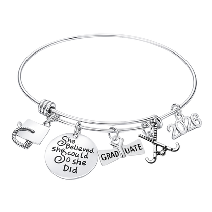 2026 Sports Graduation Bracelet - She Believed She Could- Pick Activity