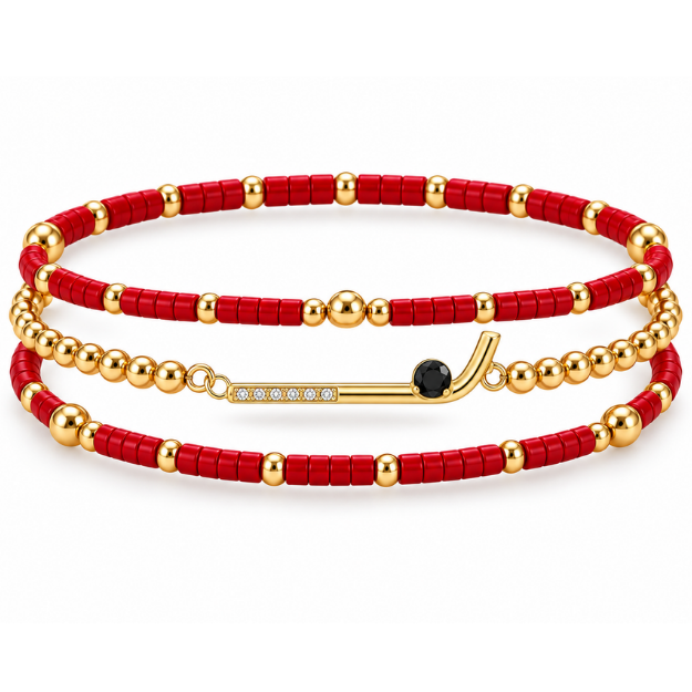 Field Hockey CZ Game Day Bracelet Stack