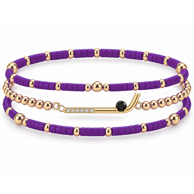 Field Hockey CZ Game Day Bracelet Stack
