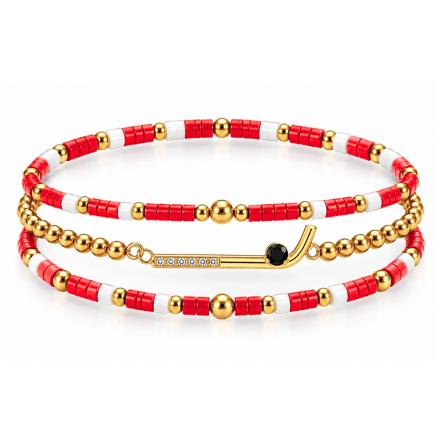 Field Hockey CZ Game Day Bracelet Stack