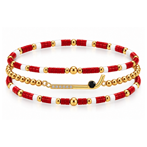 Field Hockey CZ Game Day Bracelet Stack
