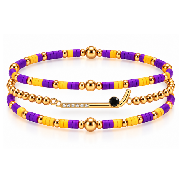 Field Hockey CZ Game Day Bracelet Stack