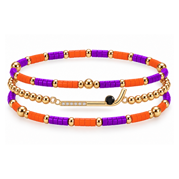 Field Hockey CZ Game Day Bracelet Stack