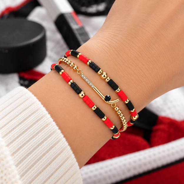 Field Hockey CZ Game Day Bracelet Stack
