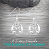 Field hockey charm earrings on Sportybella gift card, ready to gift for any occasion"