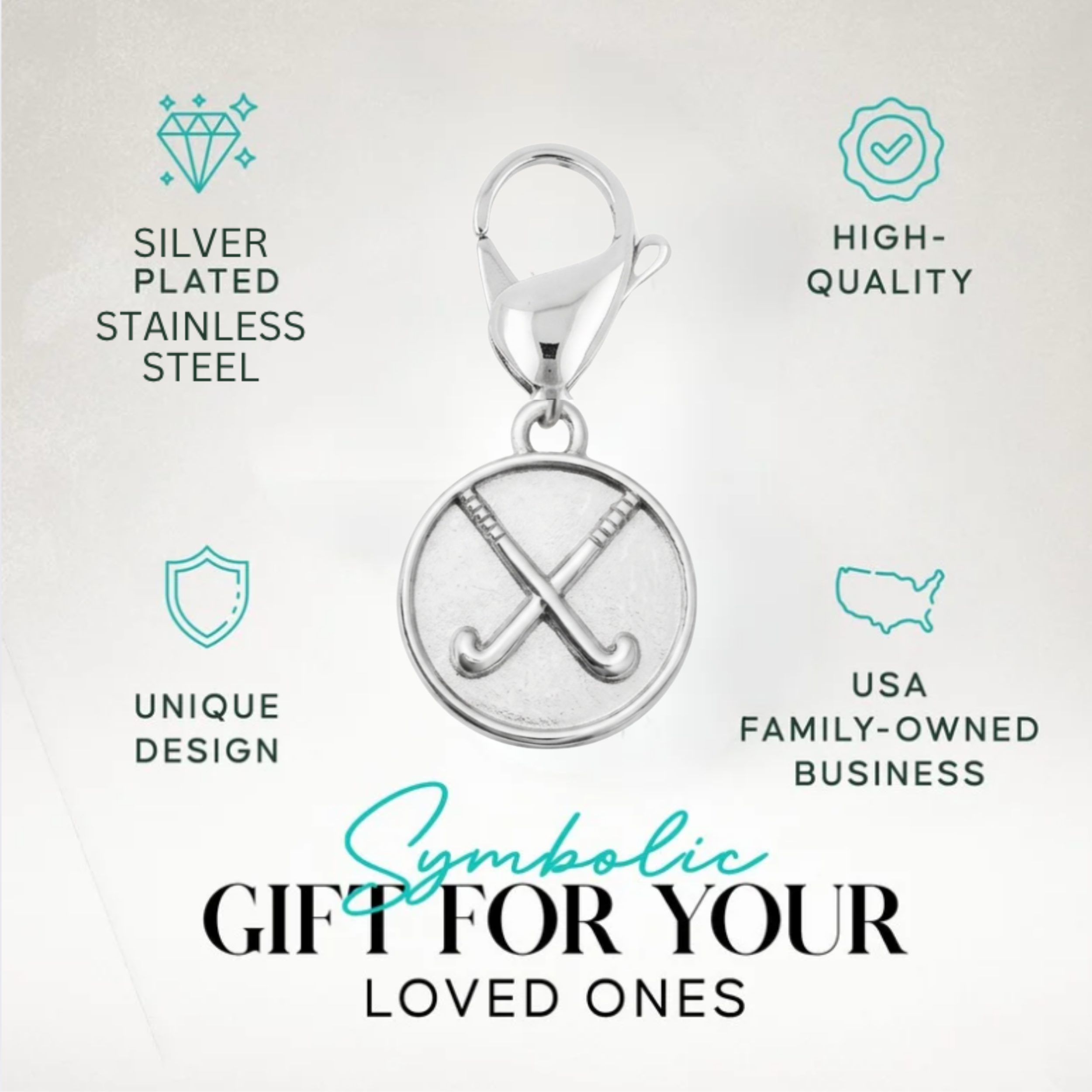 Field Hockey Clip On Zipper Pull
