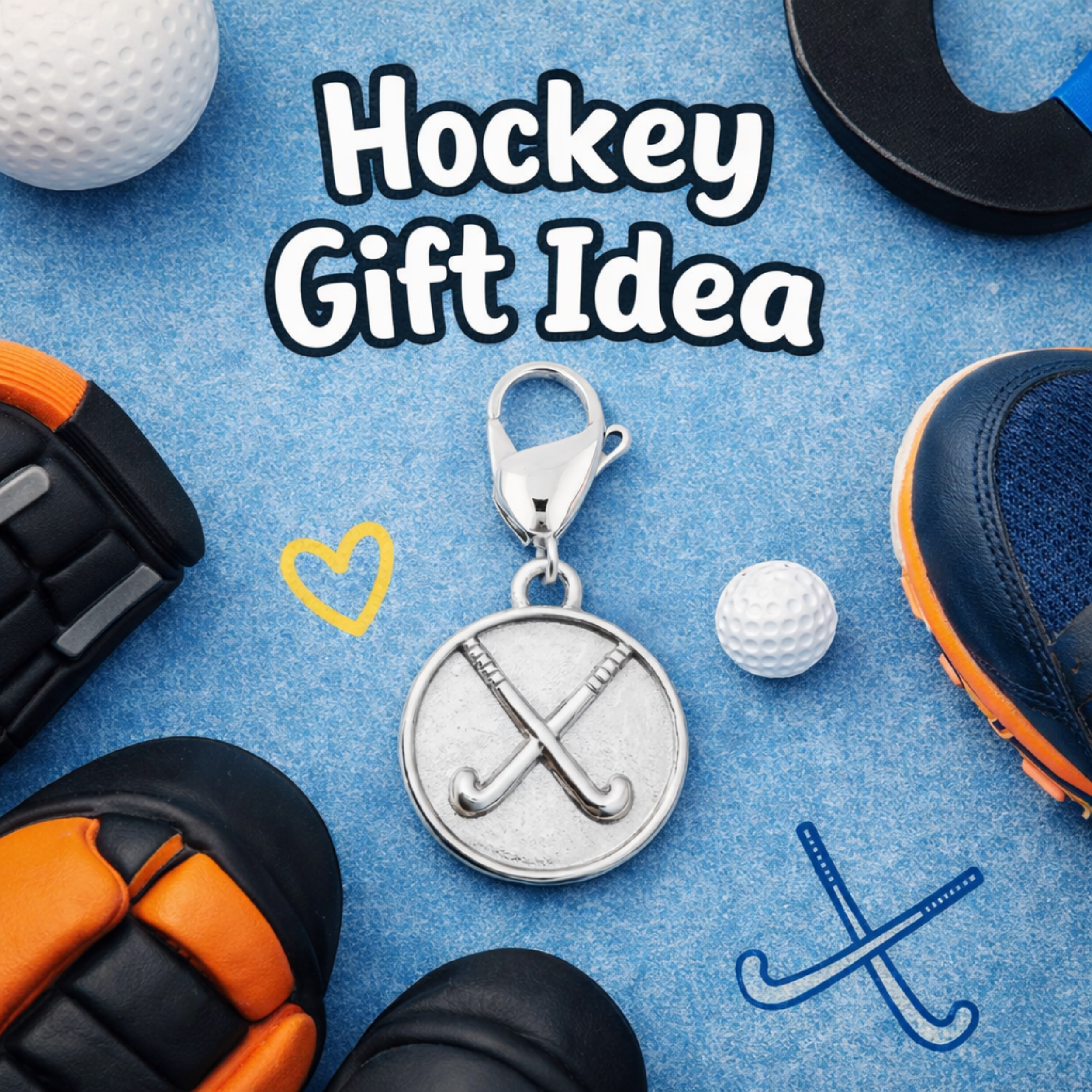 Field Hockey Clip On Zipper Pull