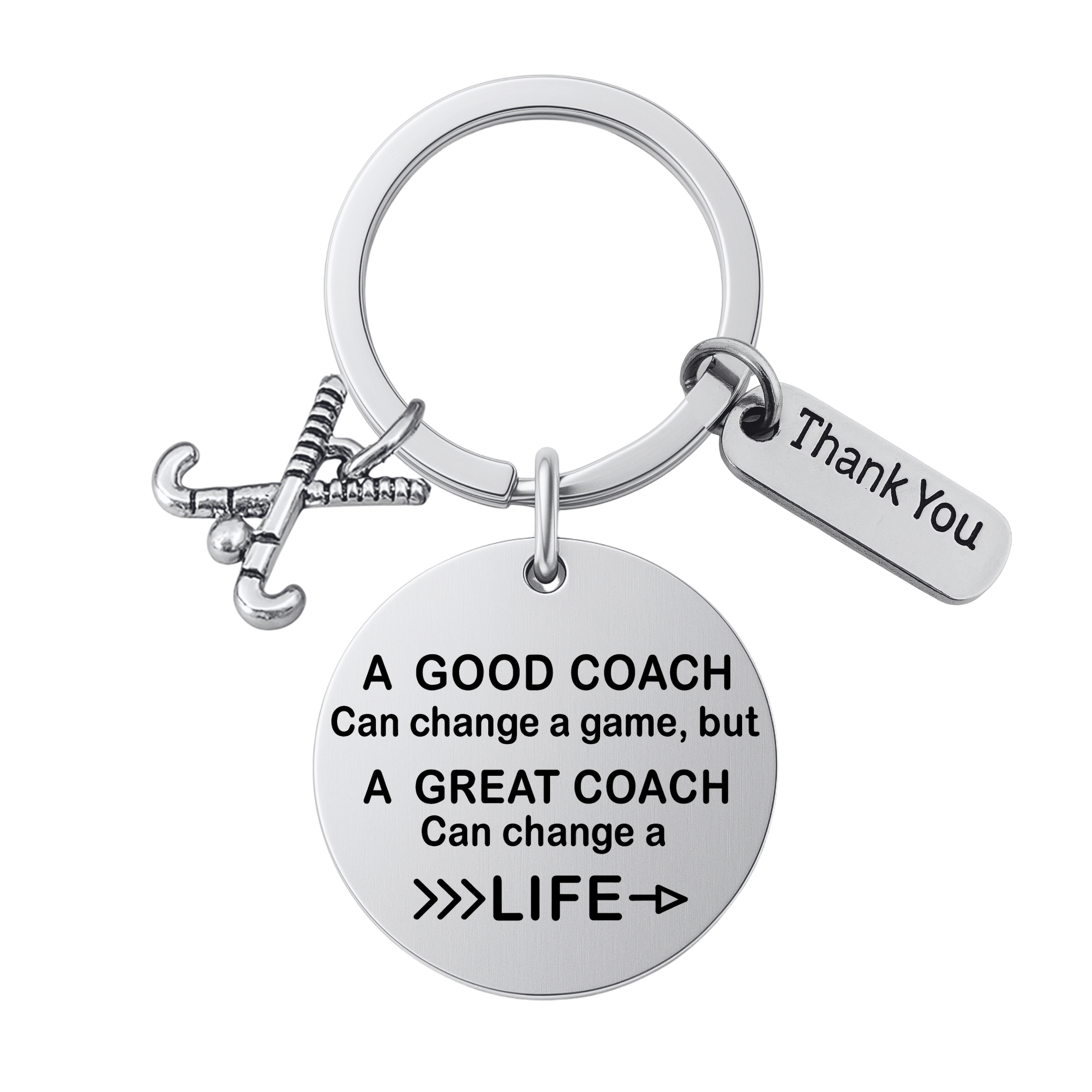Field Hockey Coach Keychain- Great Coach Can Change a Life