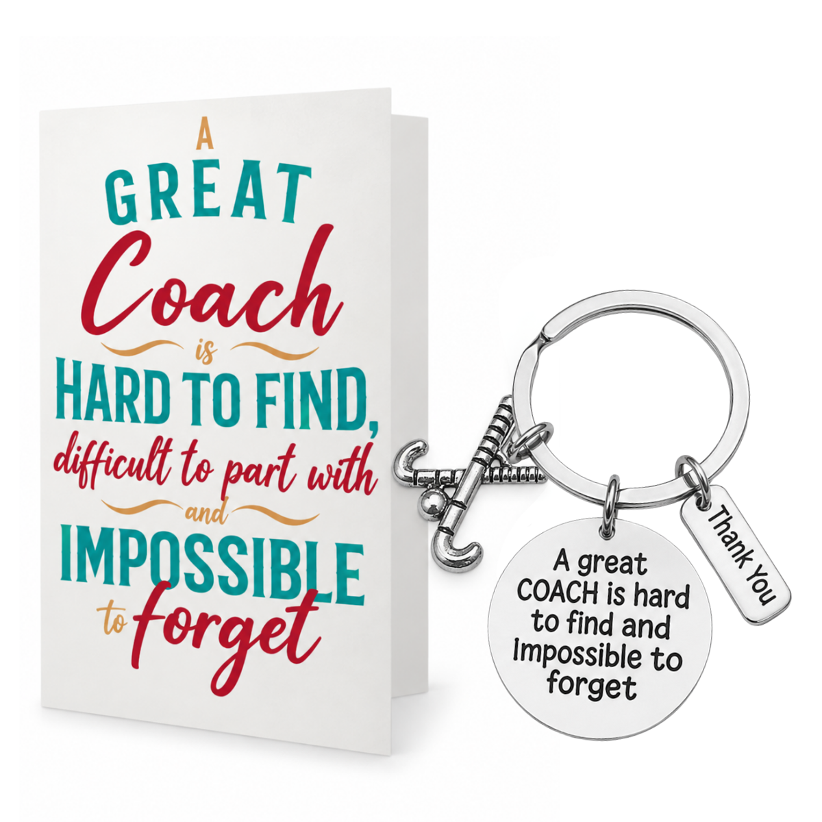 Field Hockey Coach Keychain & Card Gift Set