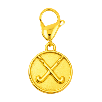 Field Hockey Round Clip On Zipper Pull