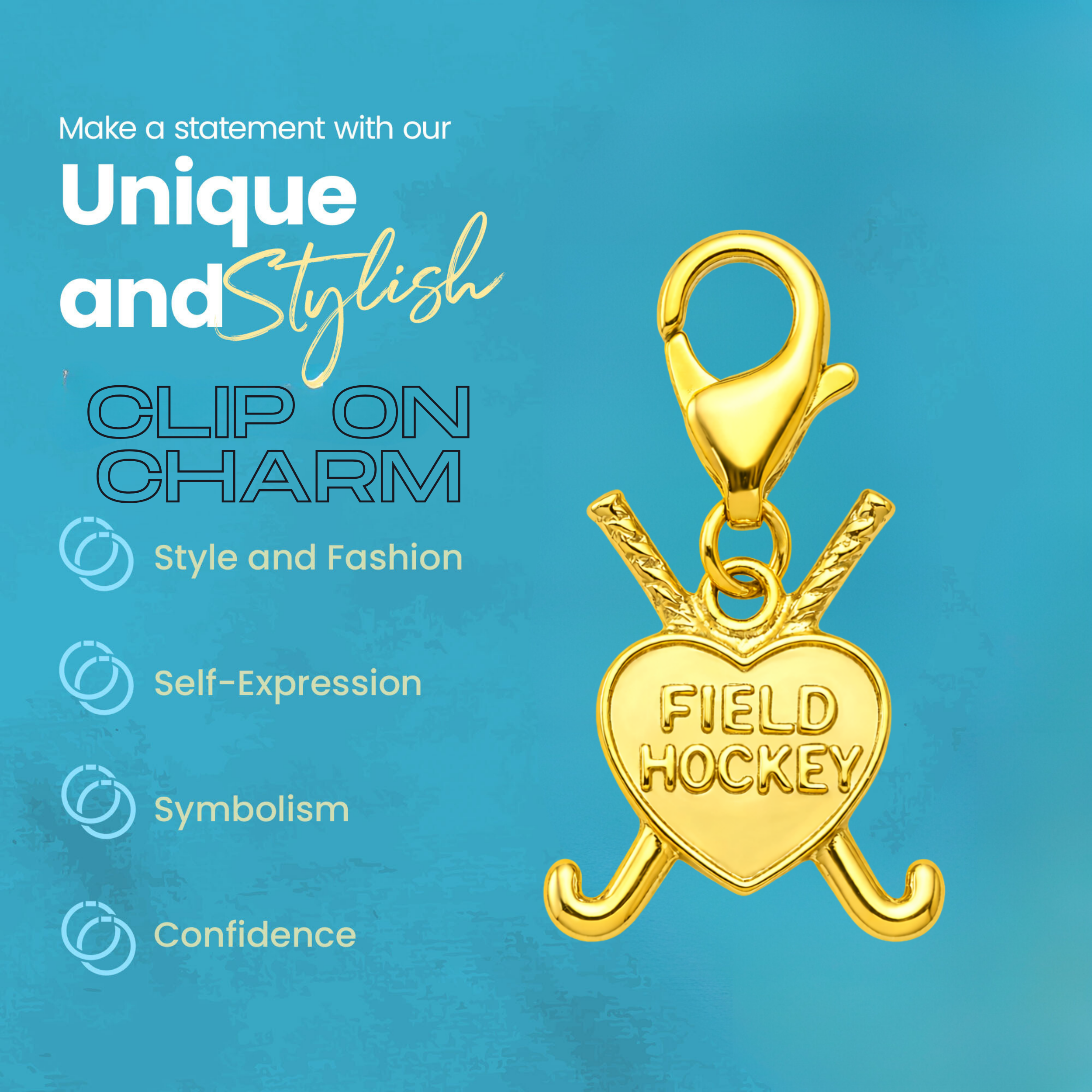 Field Hockey Heart Clip On Zipper Pull