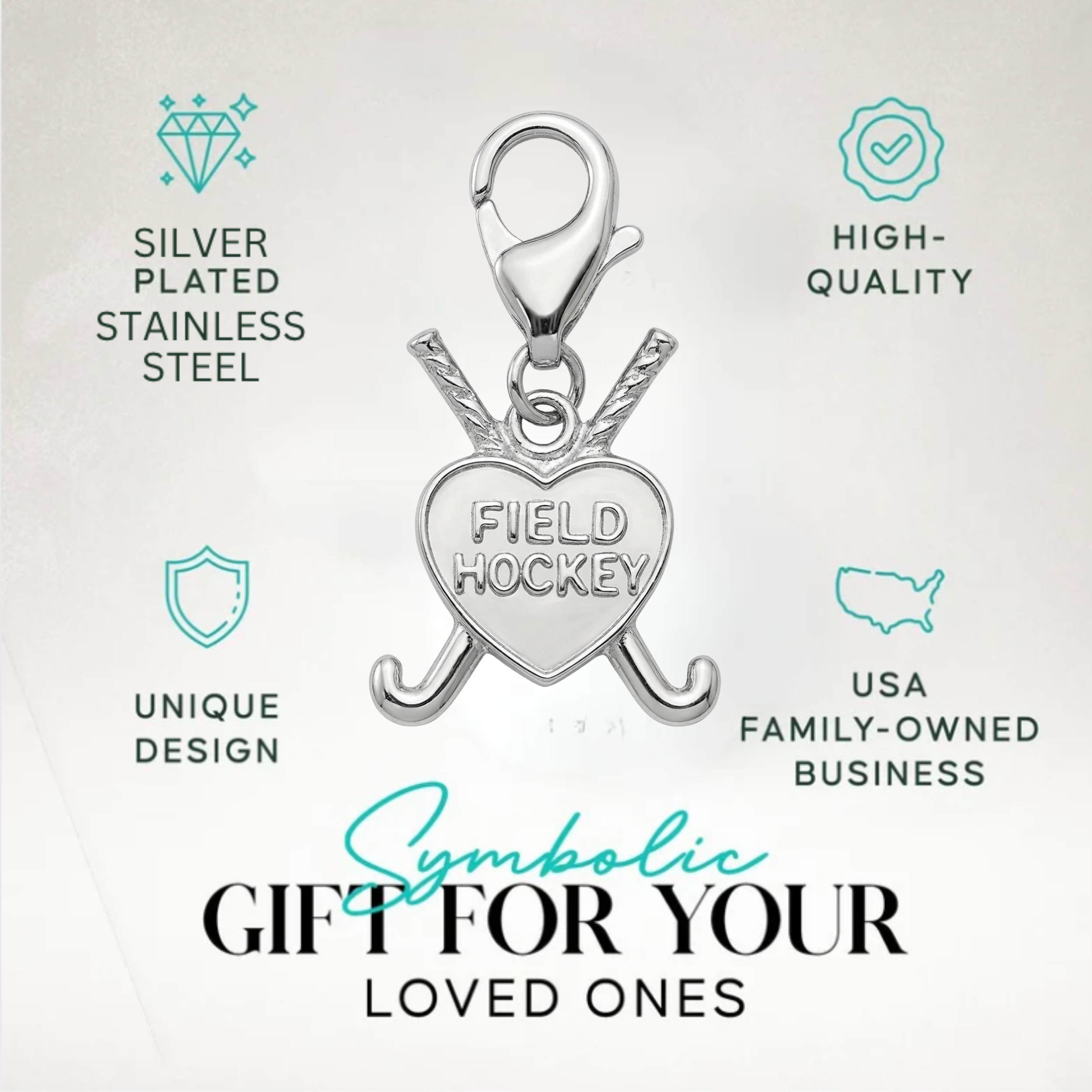 Field Hockey Clip On Zipper Pull