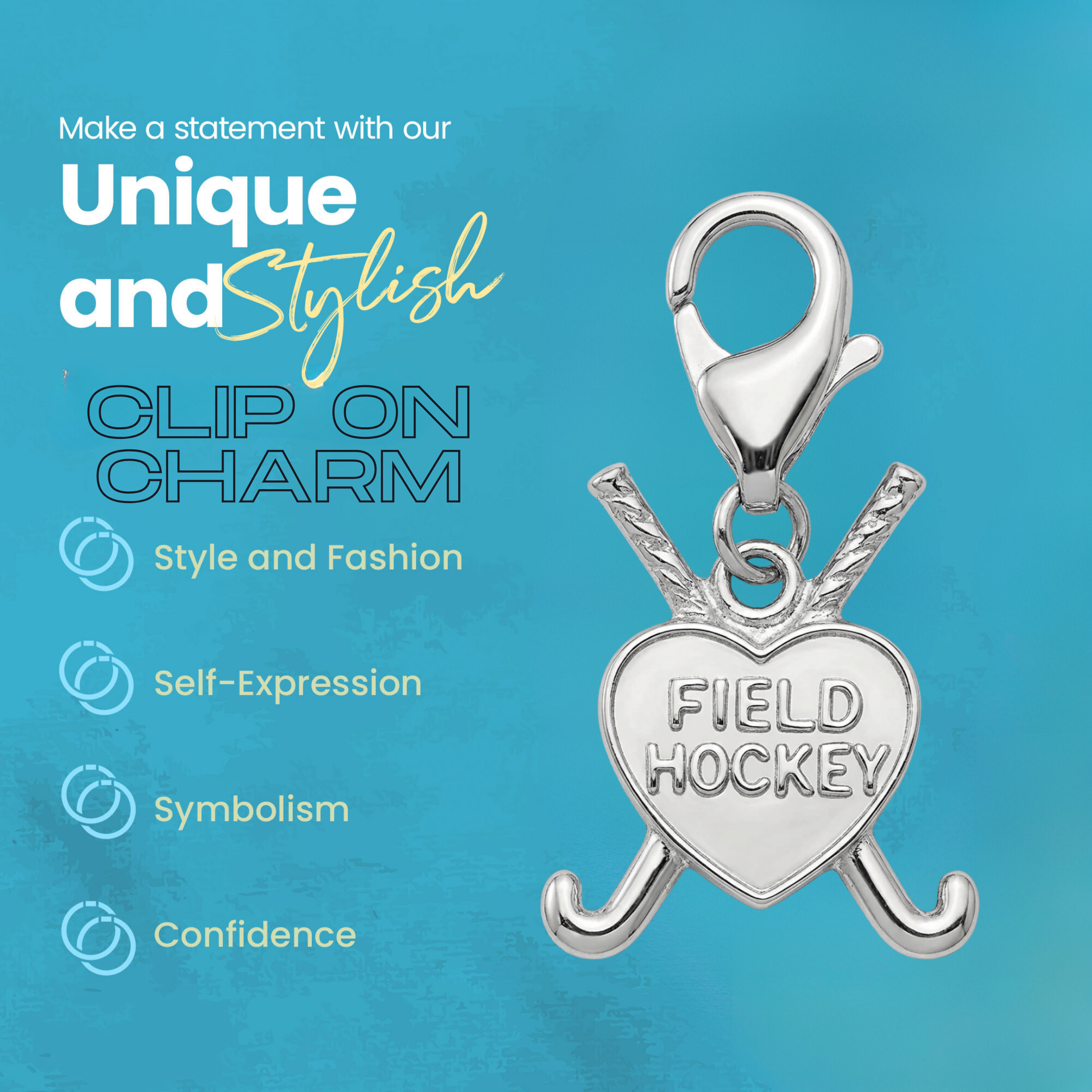 Field Hockey Clip On Zipper Pull
