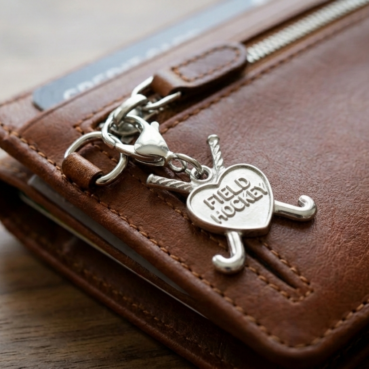 Field Hockey Heart Clip On Zipper Pull