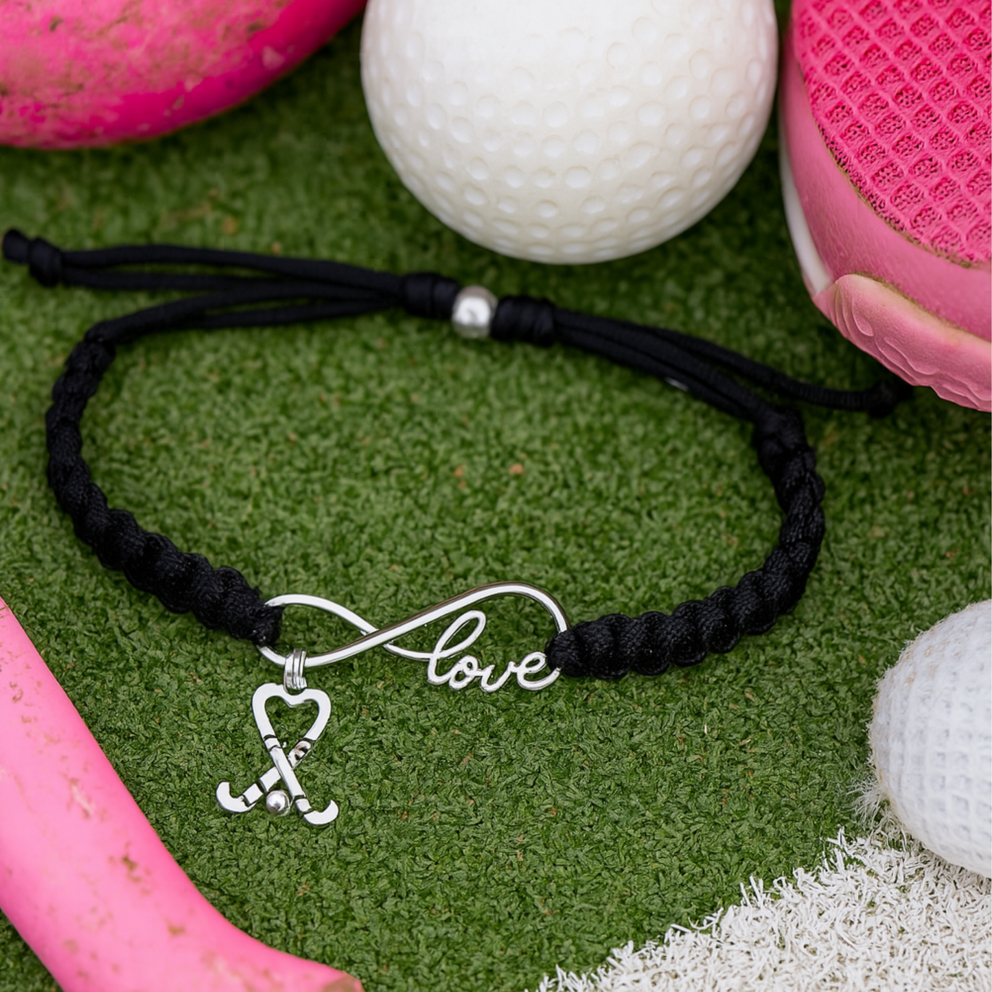 Field Hockey Infinity Adjustable Rope Bracelet - Pick Charm
