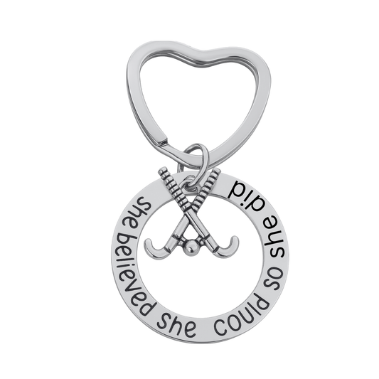 Field Hockey Keychain- She Believed She Could So She Did