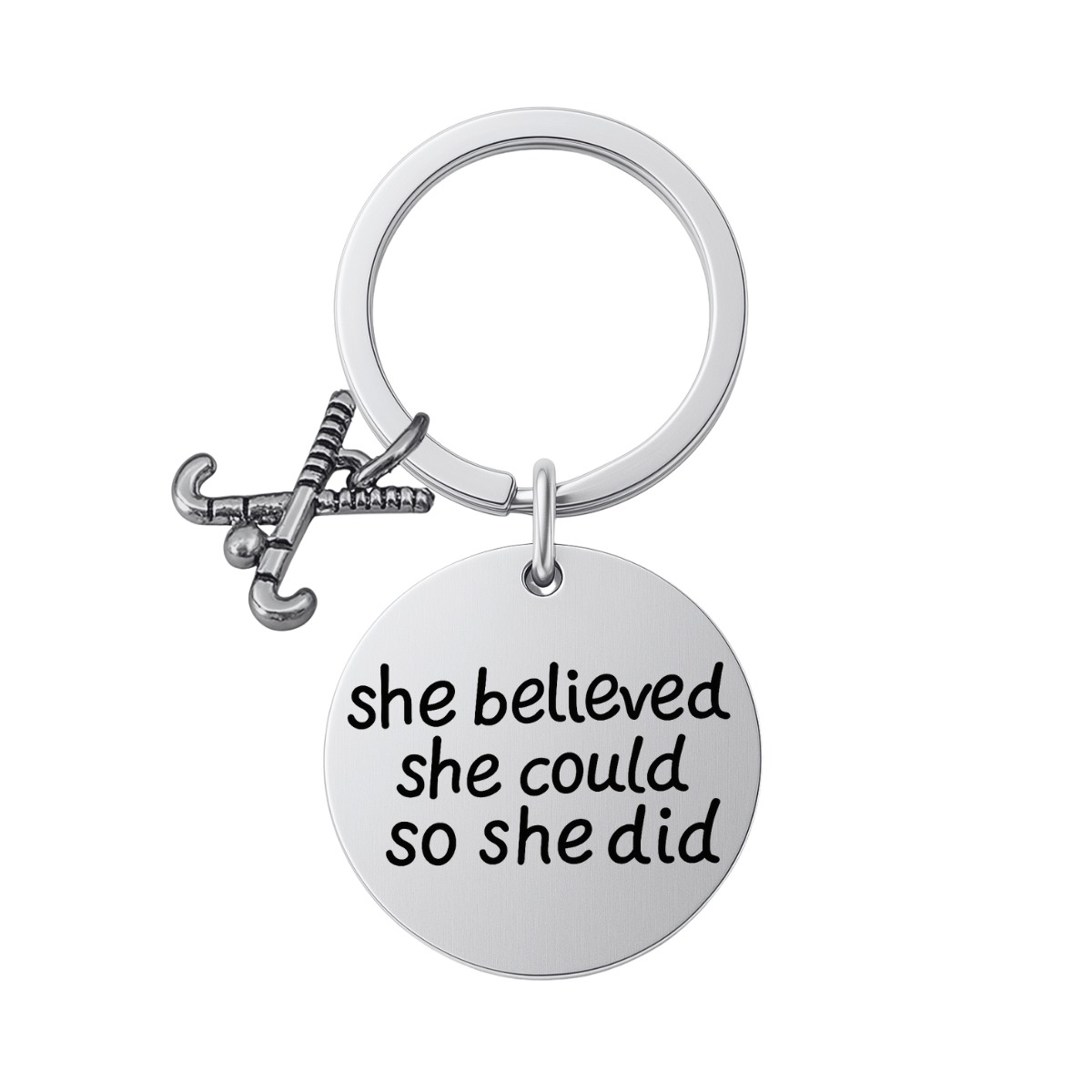 Field Hockey Keychain -She Believed She Could So She Did