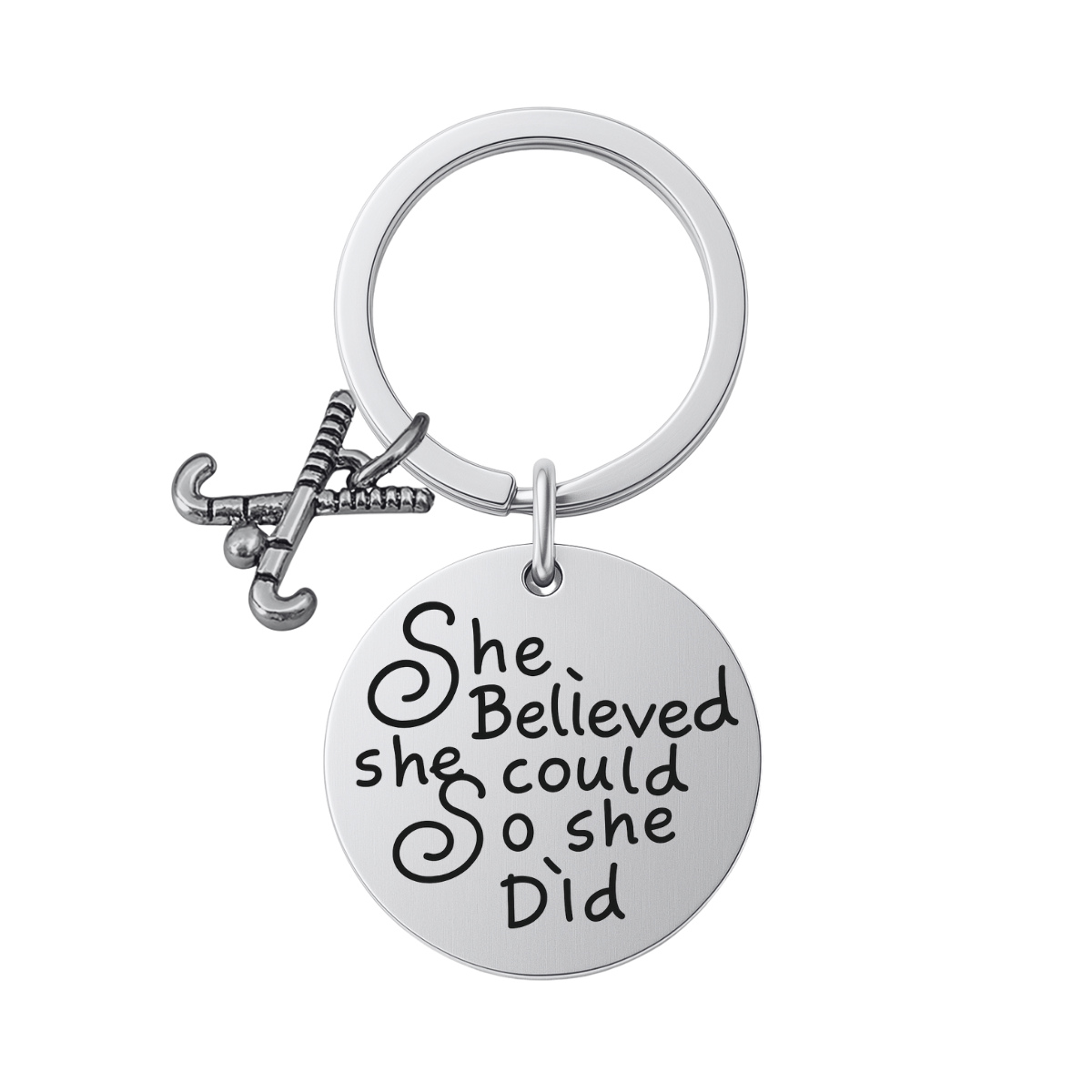 Field Hockey Keychain -She Believed She Could So She Did