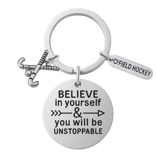 Field Hockey Keychain - Believe in Yourself