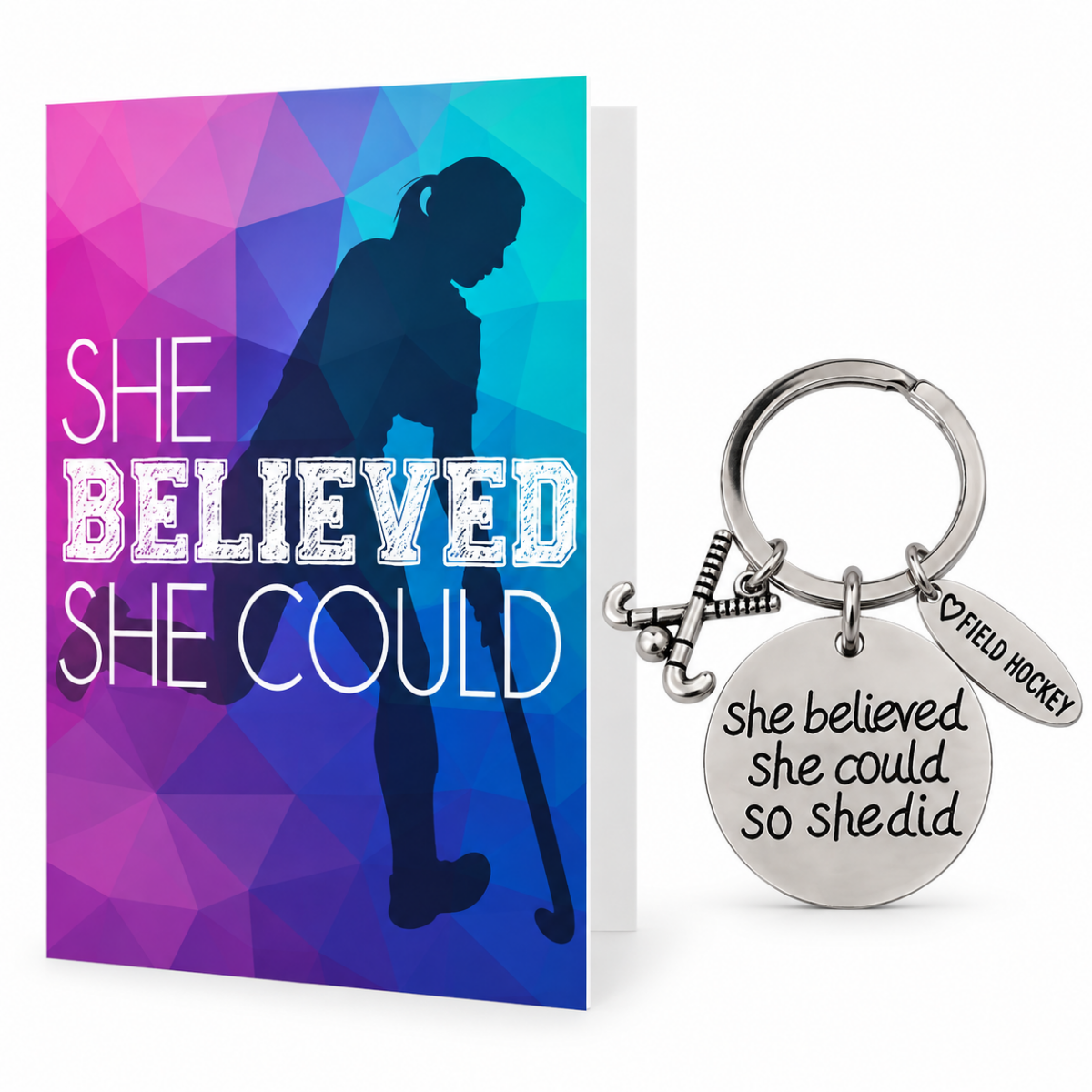 Field Hockey Keychain & Card Set