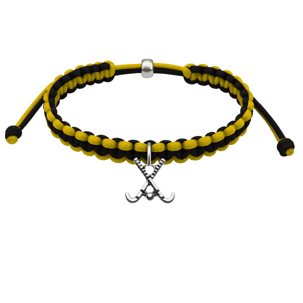 Field Hockey Charm Multi Colored Rope Bracelet - Pick Colors